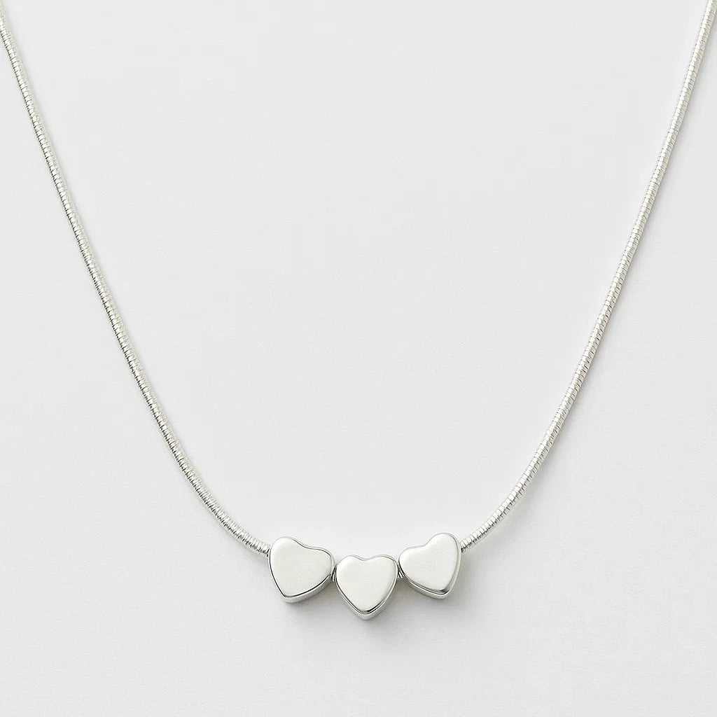 Colar de Prata pingente 3 Corações