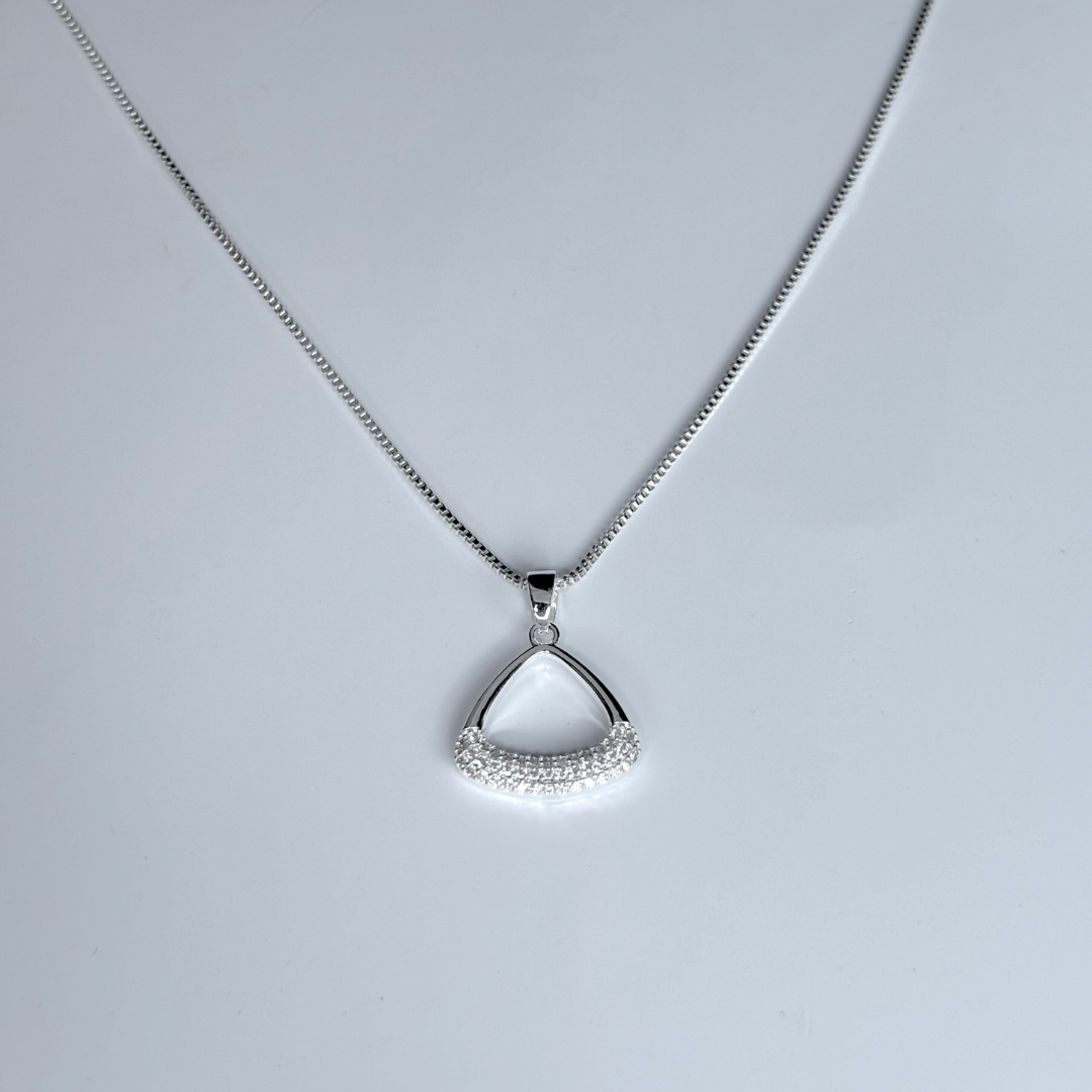 Colar de Prata 925 com Pingente Concha Aurea Regulável