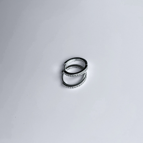 Brinco Prateado Argola Cravejada [Antialérgico]