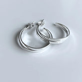 Argola Folheada Dupla Entrelaçada