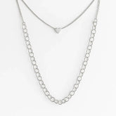 Colar Duplo Coração Chocker (Prata 925)