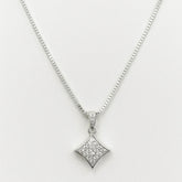 Colar Pingente Estrela de 4 Pontas Cravejada Pétala de Luz [Prata]