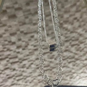 Colar Duplo Coração Chocker (Prata 925)