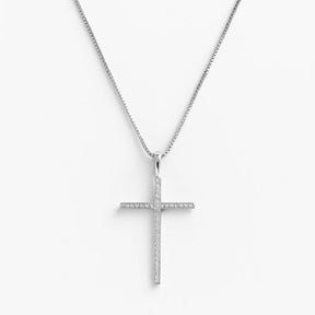 Colar de Prata 925 Cruz Cravejada