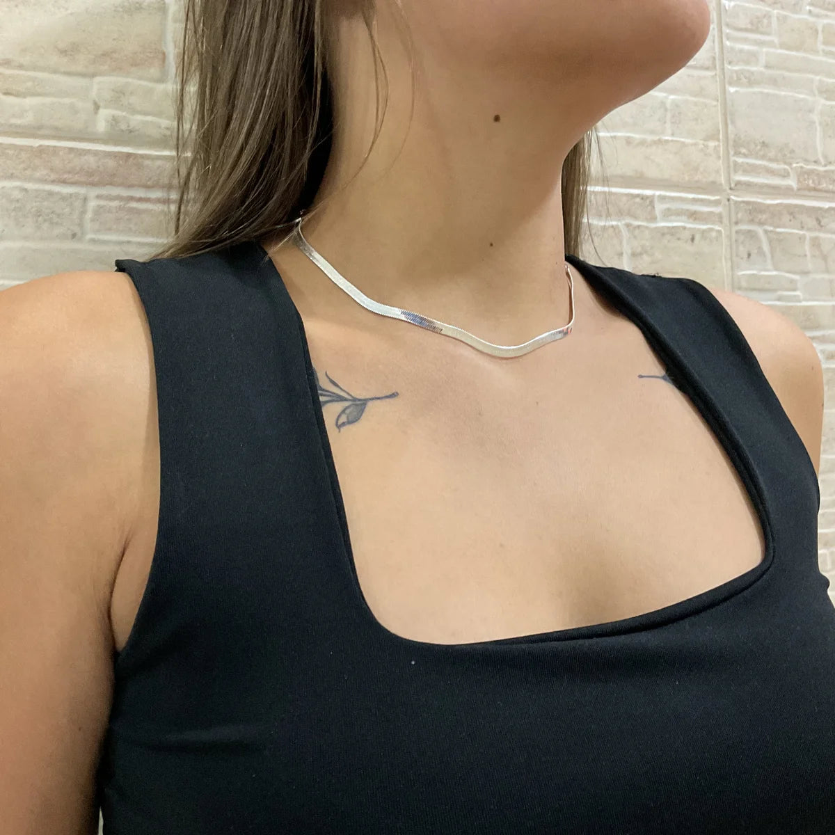 Colar de Prata Fita (Chocker)