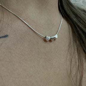 Colar de Prata pingente 3 Corações